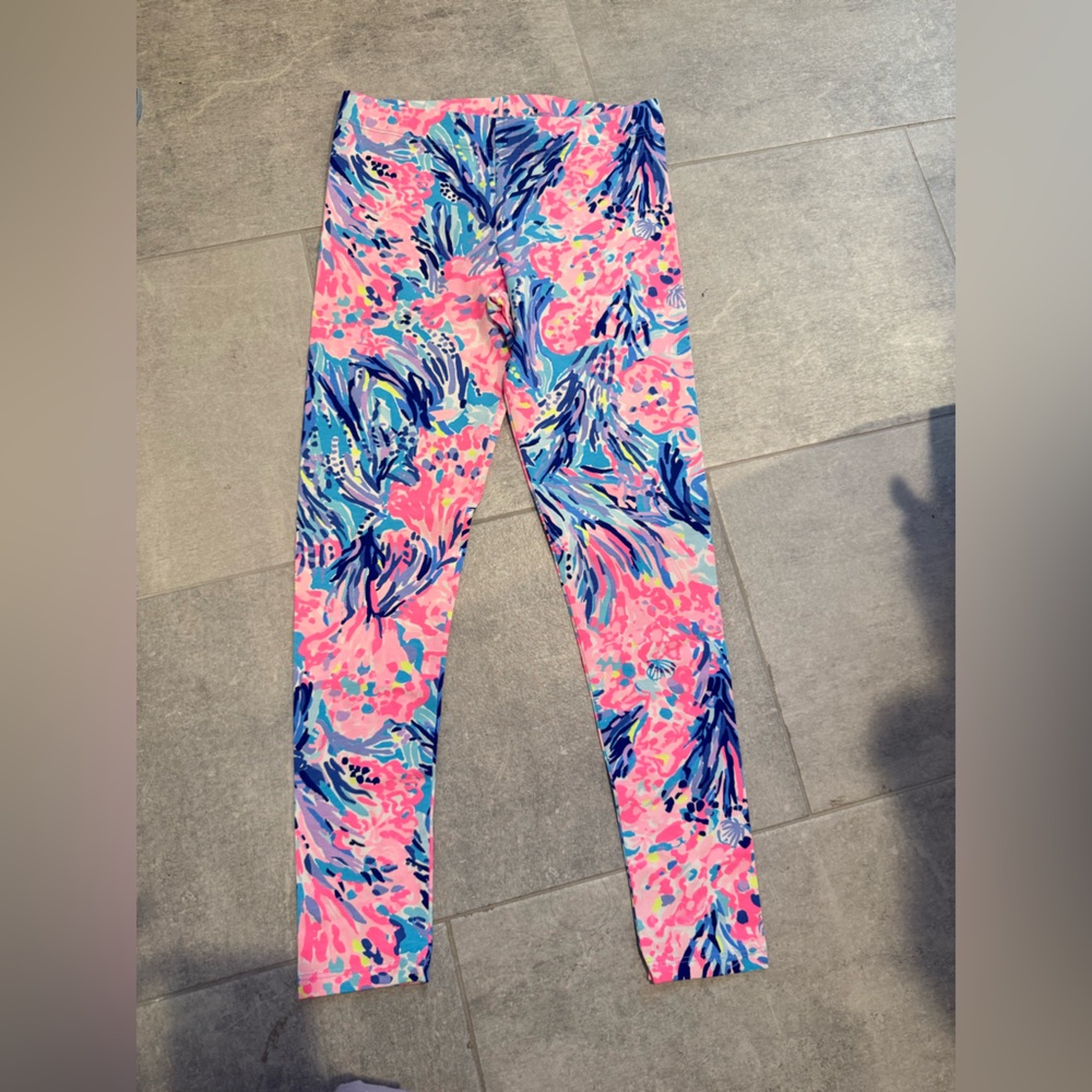 New-Lilly Pulitzer Pink and Blue Abstract Leggings